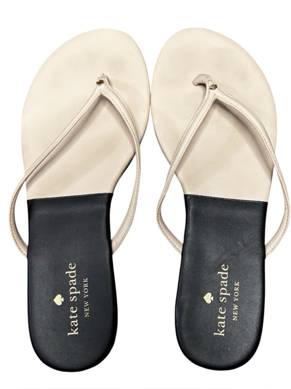 Kate Spade New York Cabana bicolor leather flip-flop sandals. Women’s 9